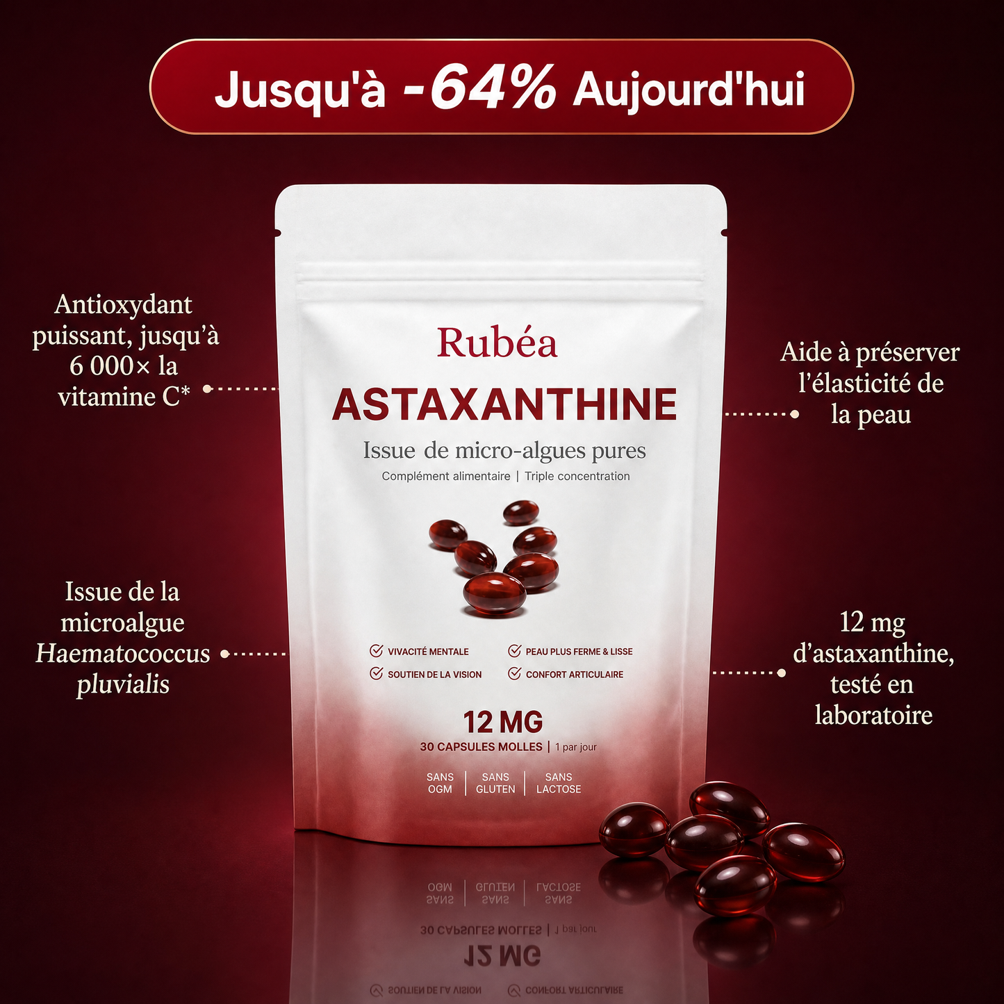 Rubea Astaxanthine Gélules 12mg
