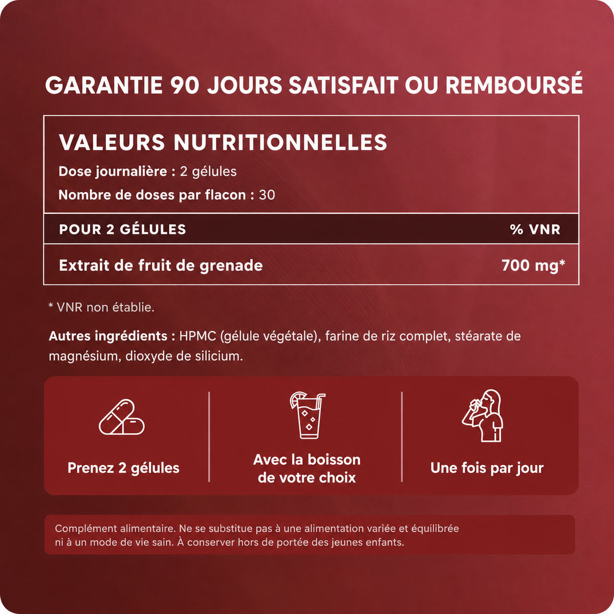 Extrait de grenade bio en gélules